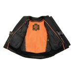 Milwaukee Leather MLL2571 Ladies Black and Purple ‘Crinkled Arm’ Lightweight Racer Jacket - Image 4