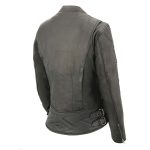 Milwaukee Leather MLL2571 Women’s Black ‘Crinkled Arm’ Lightweight Racer Jacket - Image 9