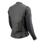 Milwaukee Leather MLL2571 Ladies Black and Purple ‘Crinkled Arm’ Lightweight Racer Jacket - Image 9