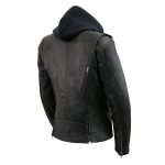 Milwaukee Leather MLL2575 Women’s Black Leather Vented Motorcycle Jacket w/ Removable Hoodie - Image 8