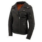 Milwaukee Leather MLL2581 Women’s Black ‘Classic’ Leather Lightweight Long Length Vented Jacket - Image 12