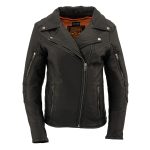 Milwaukee Leather MLL2581 Women’s Black ‘Classic’ Leather Lightweight Long Length Vented Jacket - Image 14