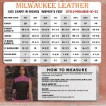 Milwaukee Leather MDL4051 Women’s ‘Skelly’ Black with Pink Motorcycle Denim Vest w/ Skull Embroidery - Image 3