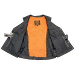 Milwaukee Leather MLL4500 Women’s Classic Black Leather V-Neck Motorcycle Rider Vest w/ Side Laces - Image 4