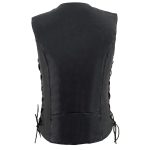 Milwaukee Leather MLL4500 Women’s Classic Black Leather V-Neck Motorcycle Rider Vest w/ Side Laces - Image 2