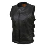 Milwaukee Leather MLL4501 Women’s Tactical Swat Style Rider Leather Vest w/ Single Panel Back for Club Patches - Image 11