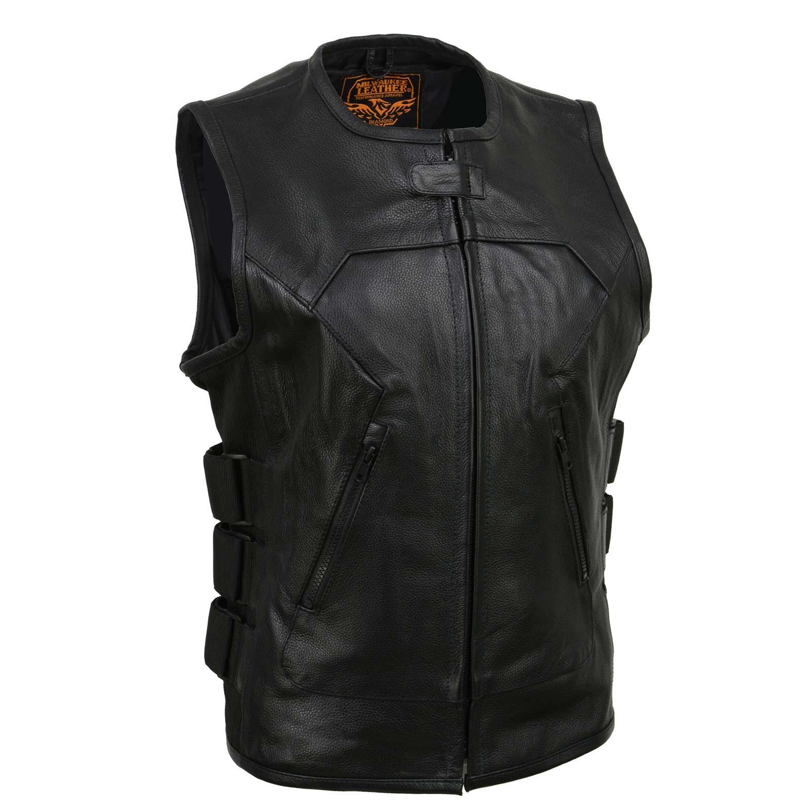 Milwaukee Leather MLL4501 Women’s Tactical Swat Style Rider Leather Vest w/ Single Panel Back for Club Patches