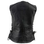Milwaukee Leather MLL4504 Women’s Classic Black Leather V-Neck Riveted Motorcycle Rider Vest with Side Lace - Image 6