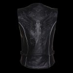 Milwaukee Leather MLL4505 Women’s Black Leather Side Lace Motorcycle Rider Vest- Reflective and Studded Black Wings - Image 4