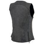 Milwaukee Leather MLL4506 Women’s Grey Leather Vintage Slate Snap Front Vest with Racing Stripes - Image 6