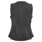 Milwaukee Leather MLL4506 Women’s Grey Leather Vintage Slate Snap Front Vest with Racing Stripes - Image 2