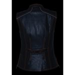 Milwaukee Leather MLL4507 Women’s Black Leather Orange Accented Laser Cut Vented Scuba Style Motorcycle Rider Vest - Image 4