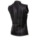 Milwaukee Leather MLL4507 Women’s Black Leather Orange Accented Laser Cut Vented Scuba Style Motorcycle Rider Vest - Image 9