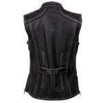 Milwaukee Leather MLL4507 Women’s Black Leather Orange Accented Laser Cut Vented Scuba Style Motorcycle Rider Vest - Image 2