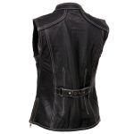 Milwaukee Leather MLL4507 Women’s Black Leather Orange Accented Laser Cut Vented Scuba Style Motorcycle Rider Vest - Image 8