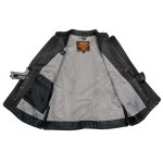 Milwaukee Leather MLL4507 Women’s Black Leather Orange Accented Laser Cut Vented Scuba Style Motorcycle Rider Vest - Image 5