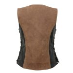 Milwaukee Leather MLL4508 Women’s ‘Trickster’ Vintage Two Tone Crazy Horse Brown and Black Leather Club Style Motorcycle Vest - Image 17