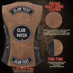Milwaukee Leather MLL4508 Women’s ‘Trickster’ Vintage Two Tone Crazy Horse Brown and Black Leather Club Style Motorcycle Vest - Image 6