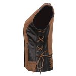 Milwaukee Leather Women’s MLL4509 Smoocher Two Tone Crazy Horse Brown and Black Leather Club Style Motorcycle Vest - Image 14