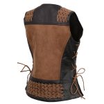 Milwaukee Leather Women’s MLL4509 Smoocher Two Tone Crazy Horse Brown and Black Leather Club Style Motorcycle Vest - Image 16