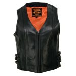 Milwaukee Leather MLL4510 Women’s Premium Black Leather Motorcycle Rider Vest w/ Adjustable Side Buckle - Image 11