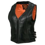 Milwaukee Leather MLL4510 Women’s Premium Black Leather Motorcycle Rider Vest w/ Adjustable Side Buckle - Image 9