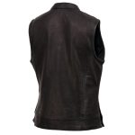 Milwaukee Leather MLL4512 Women’s Lashes Black Leather Club Style Motorcycle Rider Vest w/ Concealed Closure - Image 14