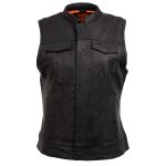 Milwaukee Leather MLL4512 Women’s Lashes Black Leather Club Style Motorcycle Rider Vest w/ Concealed Closure - Image 16