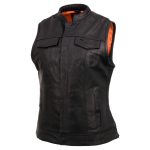 Milwaukee Leather MLL4512 Women’s Lashes Black Leather Club Style Motorcycle Rider Vest w/ Concealed Closure - Image 15