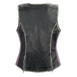 Milwaukee Leather MLL4516 Women’s Black and Silver Rub-Off Leather Vest - Image 2