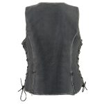 Milwaukee Leather MLL4517 Women’s Black Leather Vest with Front Zipper Closure - Image 2