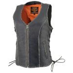 Milwaukee Leather MLL4517 Women’s Black Leather Vest with Front Zipper Closure - Image 5