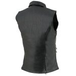 Milwaukee Leather MLL4520 Women’s Black Shirt Collar Motorcycle Rider Vest w/ 4 Front Lower Pockets - Image 6
