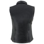 Milwaukee Leather MLL4520 Women’s Black Shirt Collar Motorcycle Rider Vest w/ 4 Front Lower Pockets - Image 2