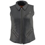 Milwaukee Leather MLL4520 Women’s Black Shirt Collar Motorcycle Rider Vest w/ 4 Front Lower Pockets - Image 7