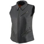 Milwaukee Leather MLL4520 Women’s Black Shirt Collar Motorcycle Rider Vest w/ 4 Front Lower Pockets - Image 5