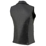 Milwaukee Leather MLL4521 Ladies Black Long Leather Vest with MC Lapel Collar - Image 6