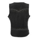 Milwaukee Leather MLL4526 Women’s Distress Grey Leather Motorcycle Rider Vest- Stretch Side Panel W/ Lacing Detail - Image 2
