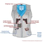 Milwaukee Leather MLL4526 Women’s Distress Grey Leather Motorcycle Rider Vest- Stretch Side Panel W/ Lacing Detail - Image 5