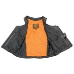 Milwaukee Leather MLL4530 Women’s Black Leather Open Neck Motorcycle Rider Vest W/ Front Zip and Stitching detail - Image 4