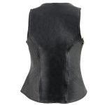 Milwaukee Leather MLL4530 Women’s Black Leather Open Neck Motorcycle Rider Vest W/ Front Zip and Stitching detail - Image 13