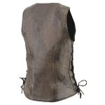 Milwaukee Leather Women’s Distress Brown Leather V-Neck Motorcycle Rider Vest with Side Lace MLL4531 - Image 13