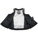 Milwaukee Leather Women’s V-Neck Distress Grey Premium Leather Motorcycle Rider Vest w/ Side Laces MLL4531 - Image 9