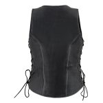 Milwaukee Leather Women’s V-Neck Distress Grey Premium Leather Motorcycle Rider Vest w/ Side Laces MLL4531 - Image 11