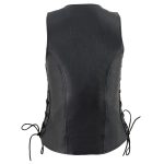 Milwaukee Leather Women’s Black Leather V-Neck Motorcycle Rider Vest with Side Lace MLL4531 - Image 14