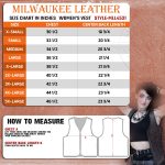 Milwaukee Leather Women’s Distress Brown Leather V-Neck Motorcycle Rider Vest with Side Lace MLL4531 - Image 3