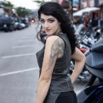 Milwaukee Leather Women’s V-Neck Distress Grey Premium Leather Motorcycle Rider Vest w/ Side Laces MLL4531 - Image 6