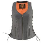 Milwaukee Leather MLL4532 Women’s Side Laced Premium Black Leather Motorcycle Rider Vest w/ Cool-Tec Leather Treatement - Image 7