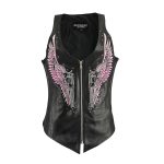 Milwaukee Leather MLL4535 Women’s ‘Winged Assassin’ Black Leather Tank Vest - Image 3