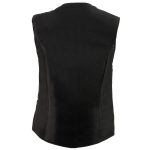 Milwaukee Leather MLL4545 Women’s Black Premium Leather Lightweight Classic 4-Snap V-Neck Motorcycle Rider Vest - Image 2